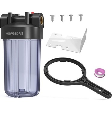 MEWMORE WHT10 Whole House Water Filter Housing 10  Clear Canister New Open Box