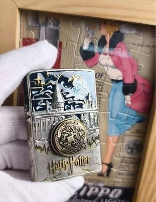 Zippo Harry Potter Hogwarts School Of Wizardry 3D Etching Silver Lighter  Japan