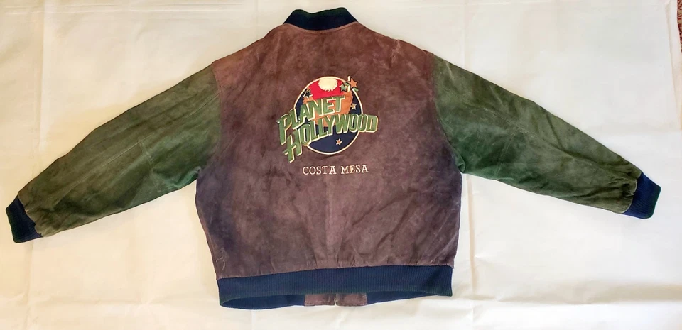 Planet Hollywood Hombres Gamuza Bomber/Chaqueta Universitaria XXXL Marrón/Verde Foto 4 de 4