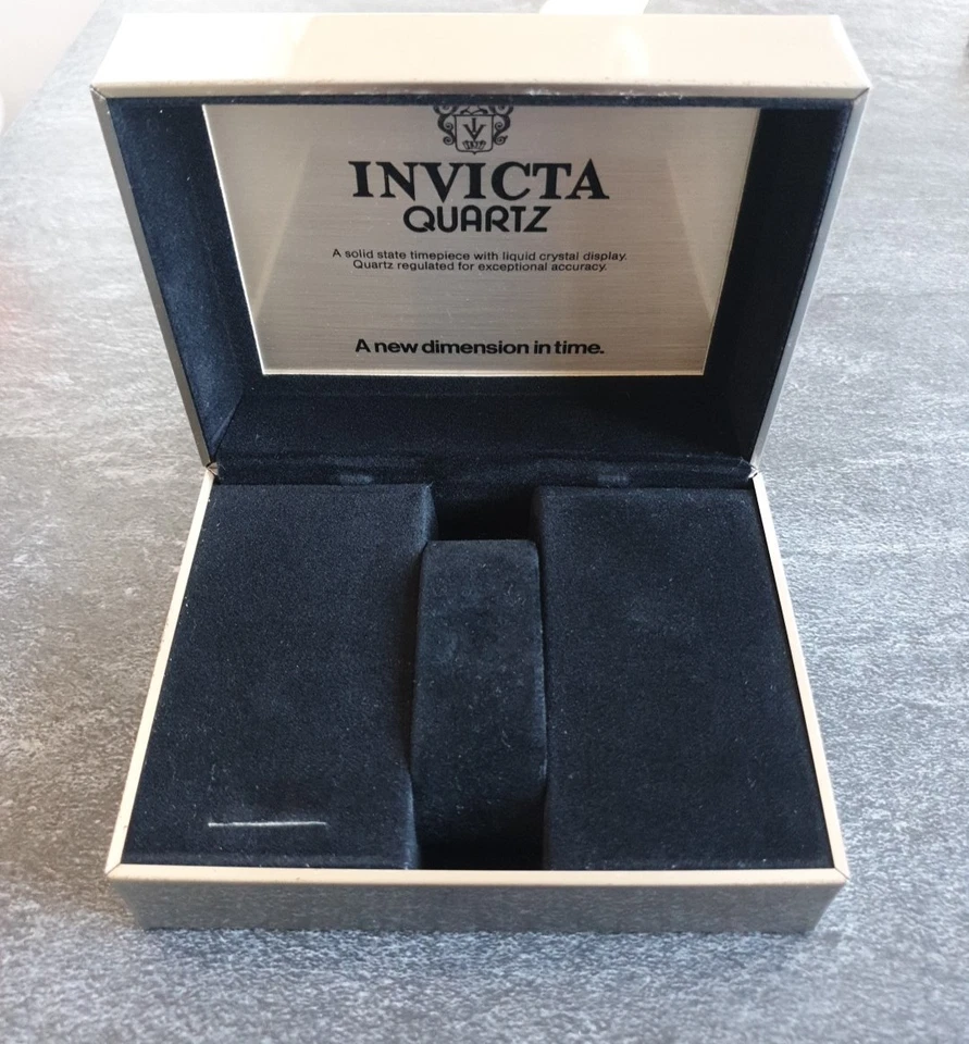 Vintage Invicta Quartz Uhrenetui Uhrenbox Etuis * Silber Edelstahl 60er Jahre - Bild 2 von 4