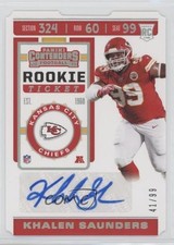 2019 Panini Contenders Rookie Ticket Stub 41/99 Khalen Saunders #266 Auto 8tj