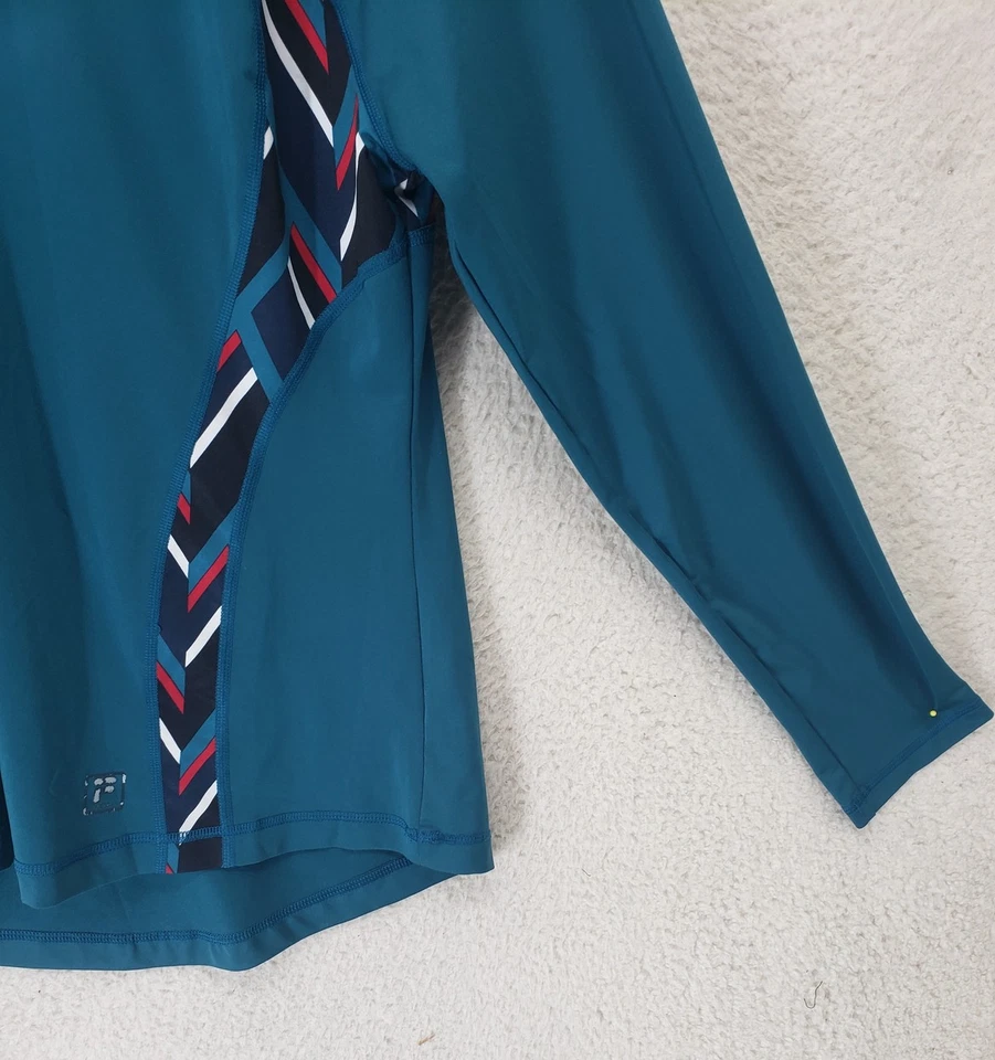 Camisa deportiva Fila para mujer XL azul poli manga larga elástica ropa deportiva top Foto 4 de 4