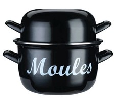 KitchenCraft World of Flavours Ceramic Coated Mediterranean Large Mussels Pot