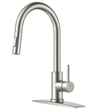 Kitchen Sink Faucet with Pull Down Sprayer, Brushed Nickel Stainless Steel Ki...