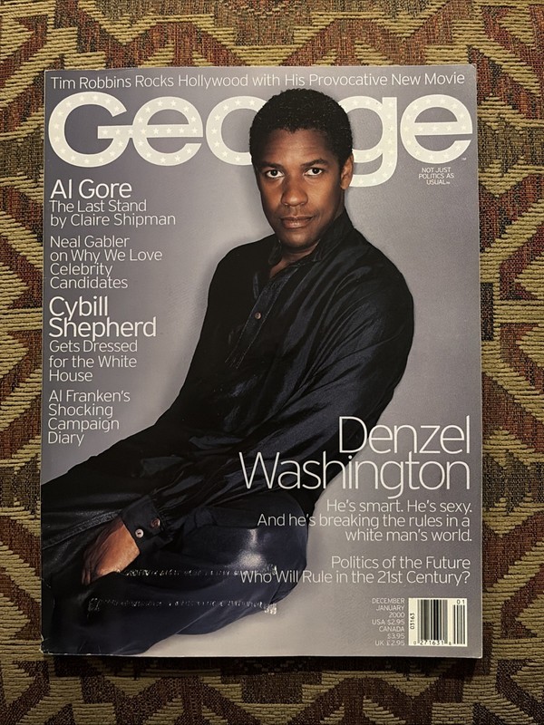 George Magazine December 1999/January 2000 Denzel Washington JFK Jr Free Ship