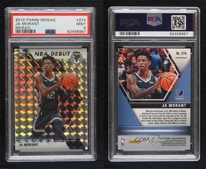 2019-20 Panini Mosaic NBA Debut Silver Prizm Ja Morant #274 PSA 9 MINT Rookie RC