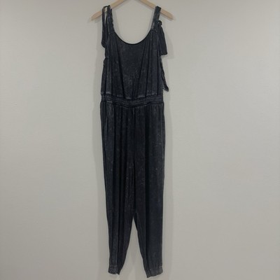 Torrid Super Soft Knits Jumpsuit Mineral Wash Tie Shoulder Stretch Comfy 1