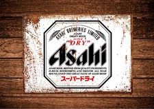 asahi beer sign, rustic look, mancave, home bar, garage bar.