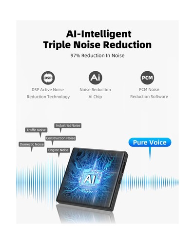 3072Kbps Magnetic Voice Recorder,Audio Recorder with AI-Triple Intelligent No... - Picture 4 of 8