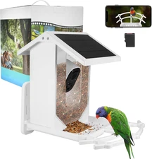 Bird Feeder with Camera,Solar Charging Panel Smart Bird Feeder,Ai Recognition of