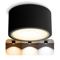 CELI-X Aufbauspot Led Flach Schwarz Rund Dimmbar GX53 Led 6W Warmweiß 230V