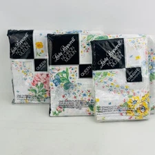 Vtg Lady Pepperell Stephanie Queen Bed Sheet Set Floral Pillowcases Flat Fitted