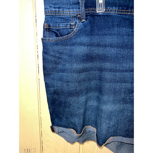 Old Navy Shorts Women 26W Cut Offs Denim Jean Boyfriend Midi Length Dark - Picture 3 of 5