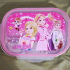 Spiral Ruby Pink Bento Box w/ 5-Compartment Stainless Tray Insert Snap Lid — photo 1