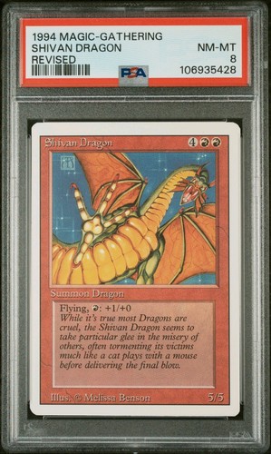 Magic The Gathering 1994 - Shivan Dragon (edición revisada) PSA 8 casi nuevo-como nuevo calificado - Imagen 1 de 2