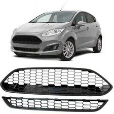 Kühlergrill Set ST-Wabendesign oben + unten Schwarz Glanz für Ford Fiesta 13–17