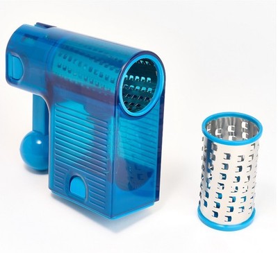 Kuhn Rikon Handheld Ratchet Grater w/ 2 Barrels K88999 BLUE NEW