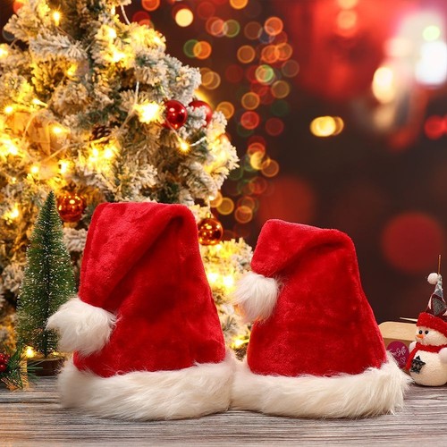 Plush Santa Claus Cap Red Festival Supplies Christmas Hat Party Cosplay - Picture 6 of 14