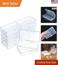 12 Pack Clear Plastic Beads Storage Containers Box with Hinged Lid for Beads ...