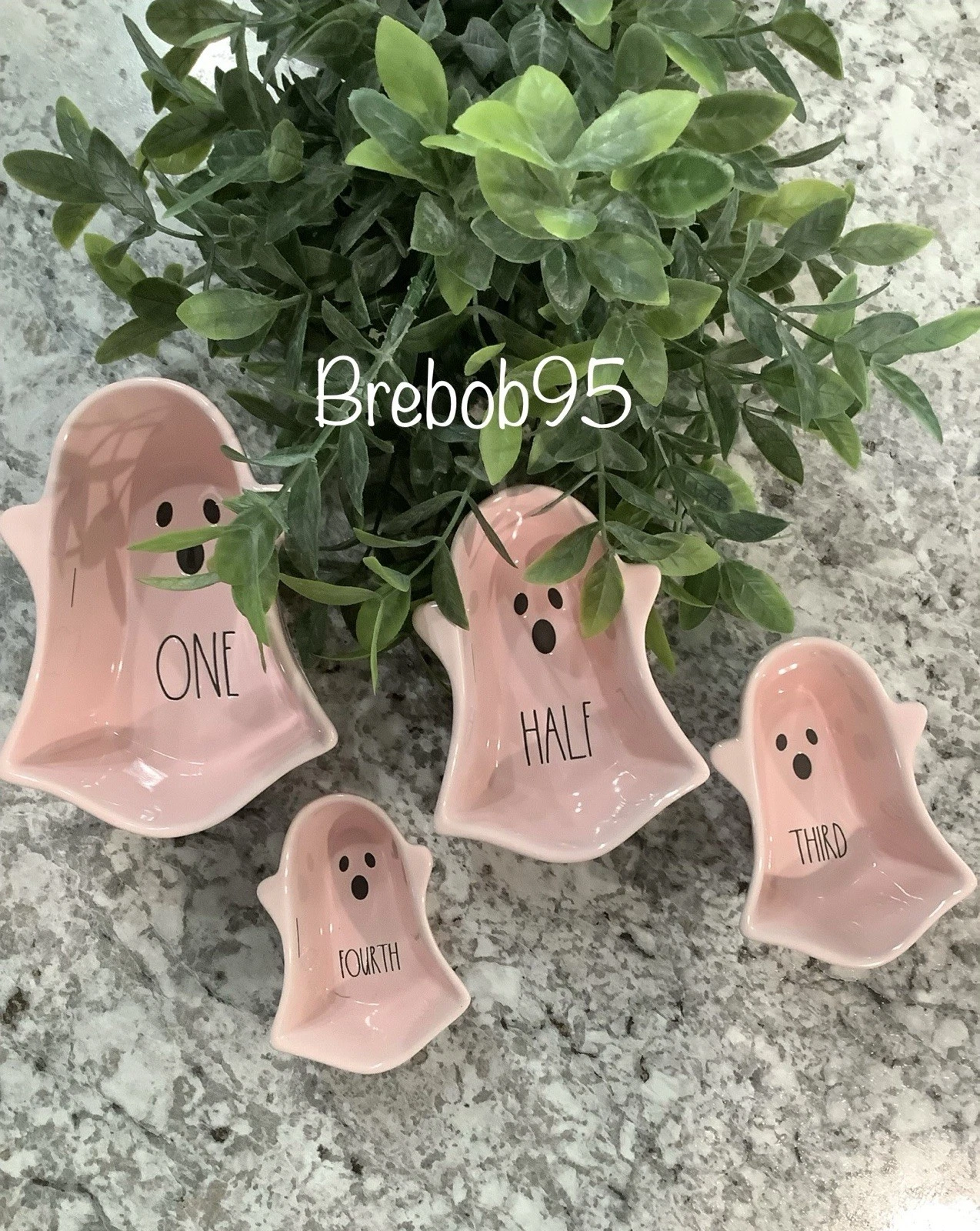 Rae Dunn Pink Ghost Measuring Cups - Set 4 👻