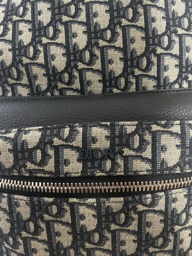 Christian Dior Rider Backpack RRP:2,050 Unisex  Beige and Black Oblique Jacquard