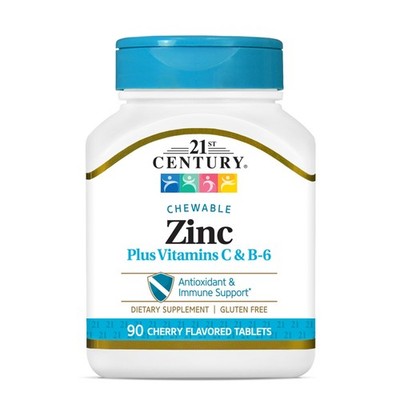 21st Century Zinc Chewable Tablets 90 Count Mineral Supplement for Immune Sup...