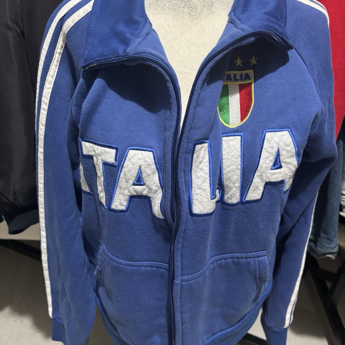 Italia Jacket Mens Medium Blue Soccer Venice Collection Full Zip