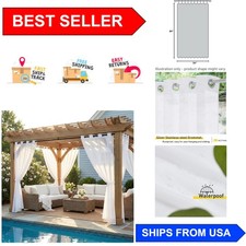 Stylish Outdoor Window Treatments, Waterproof Sheer Panels - 54x84 Inch, White