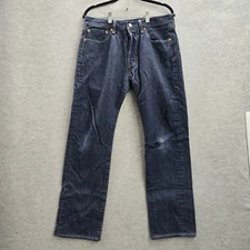 Levi's 501 Men Jeans 31X30 Dark Blue Denim Big E Original Fit Straight Leg