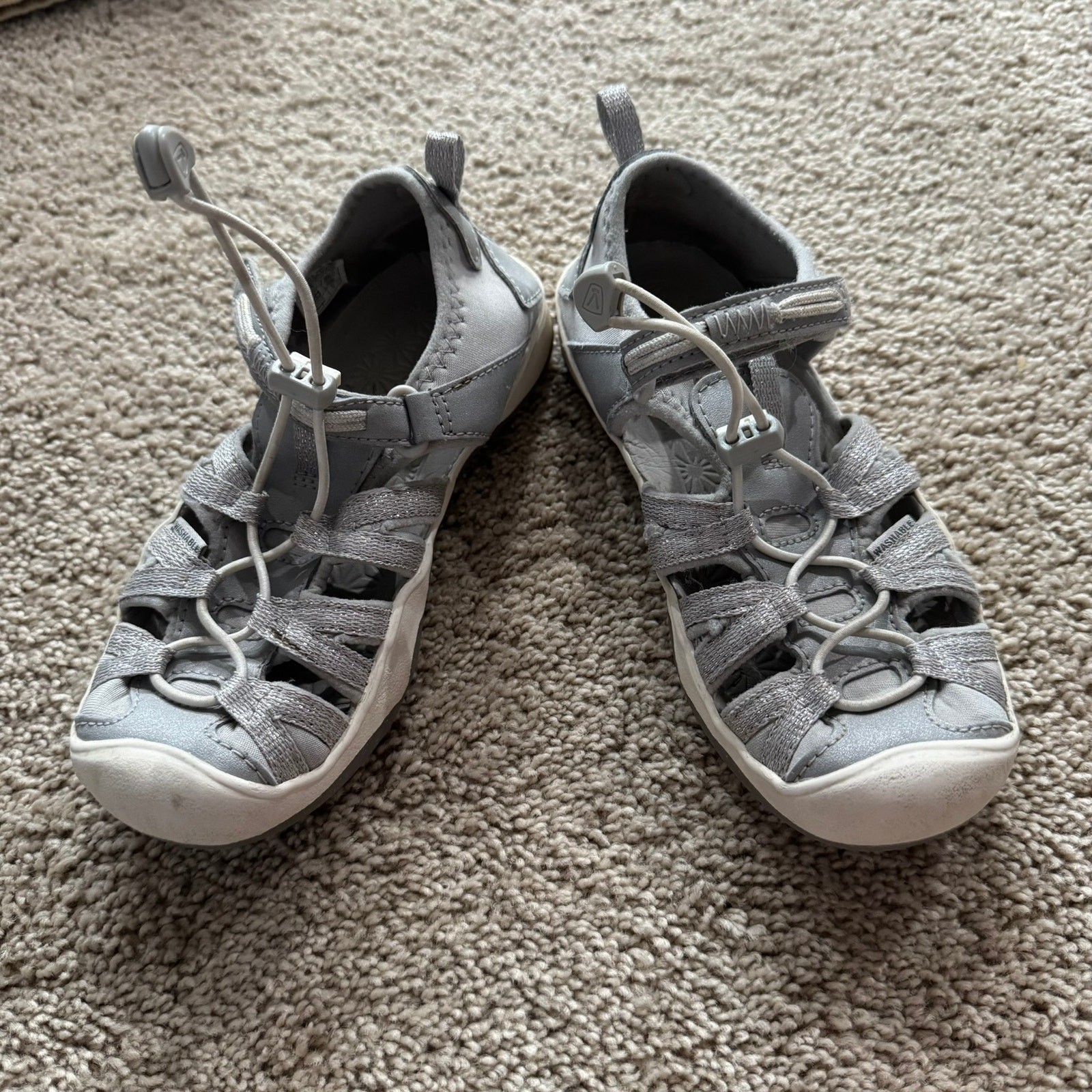 Sandali Keen Kids Moxie Adventure da trekking bambina taglia 13 grigio chiaro NO CRAVATTE