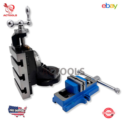 Lathe Milling Vertical  Slide Swivel Base 4'' x 5'' With 2'' 50 Self Centering Vice