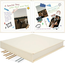 Scrapbook Album, 10"X10" DIY Scrapbook Photo Album Linen Cover Kraft Paper with