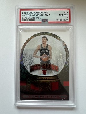Panini 2023-24 Crown Royale Victor Wembanyama Sno Globe Red #19 RC #/49 PSA 8