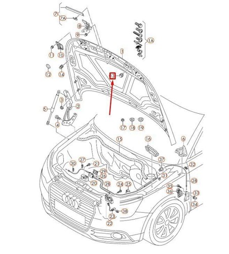 AUDI A1 MK1 Stop Hood Buffer Genuine 8P0823433A - Picture 4 of 5