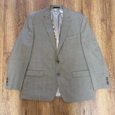 Lauren Ralph Lauren Mens 44R Blazer Tan Houndstooth Plaid Sport Coat Jacket