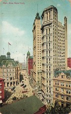 NEW YORK CITY NY PARK ROW 1909 VINTAGE POSTCARD 121325 U