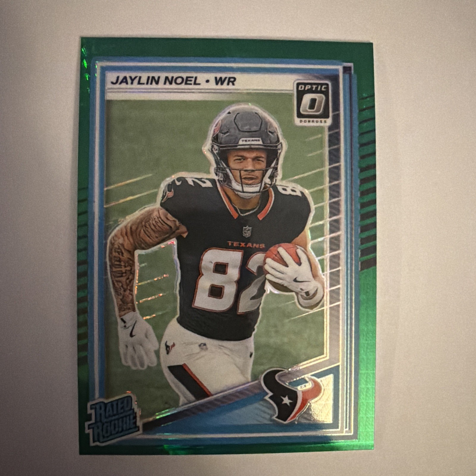 2025 Panini Donruss Jaylin Noel OPTIC GREEN HYPER Rated Rookie #241 Texans