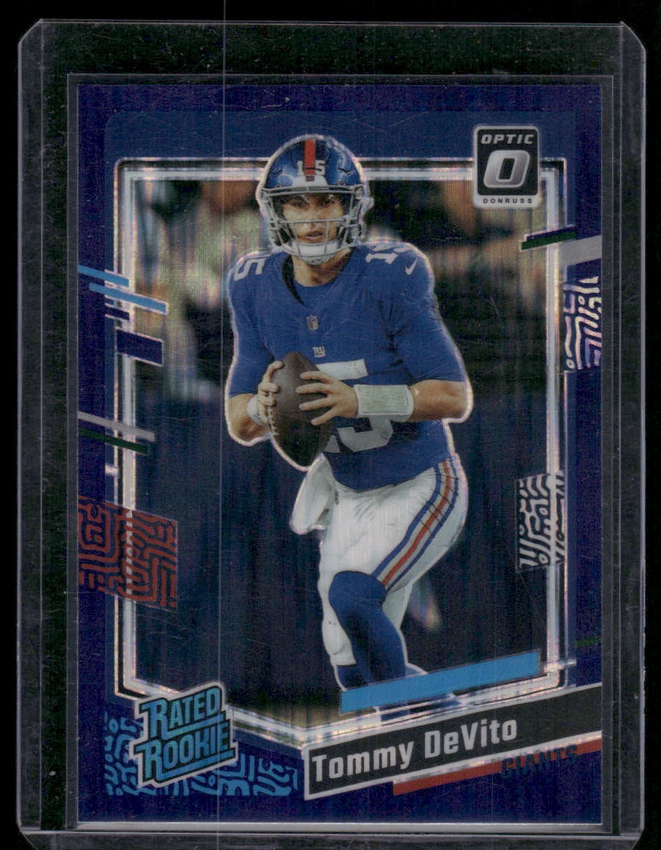 2023 Donruss Optic Tommy Devito #280 Rated Rookie RC Purple Shock Prizm Giants