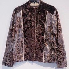 Vintage Chico  s floral crushed velvet blazer jacket size M