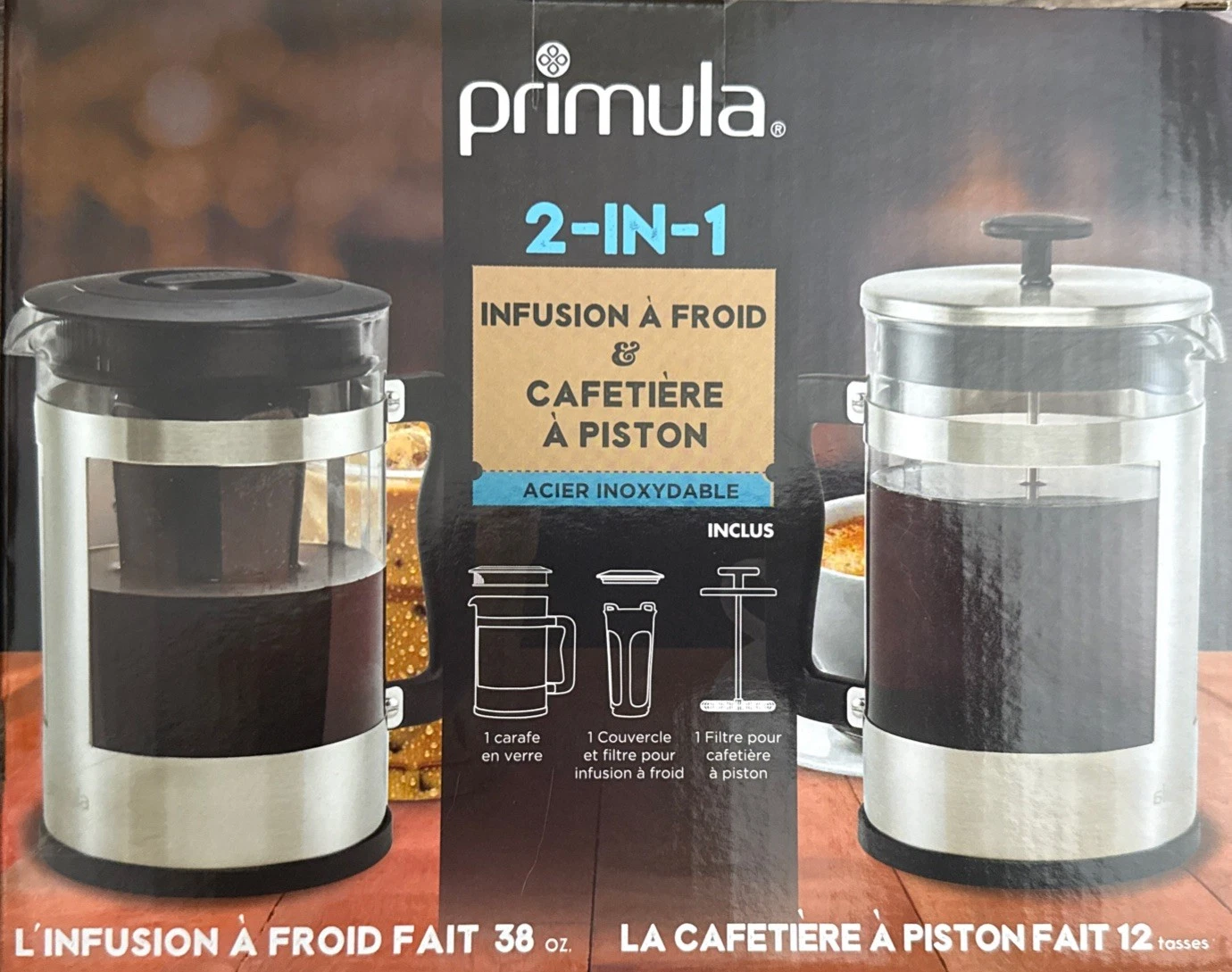 Primula PPBSS-5102 2-in-1 Cold Brew and French Press Coffee Maker Set
Opens in a new window or tab