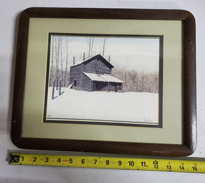 ''Alamance Winter Morning'' by Joe Seme. Hand Signed, Vtg Framed