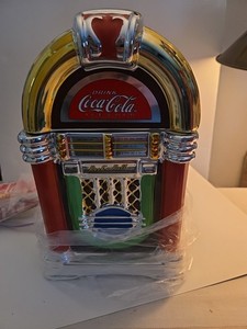 Coca-Cola 11" tall Coke & a Song Cookie Jar Jukebox Open Box