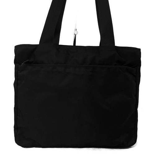 PRADA Logo Tote Nylon Black Shoulder Bag Women's