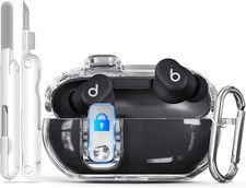  3-in-1 Secure Lock  Case for Beats Solo Buds 2024 with Cleaning Kit  Keychain,