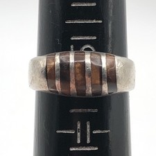 Vintage Mexico Tiger's Eye Sterling Silver Ring Size 10