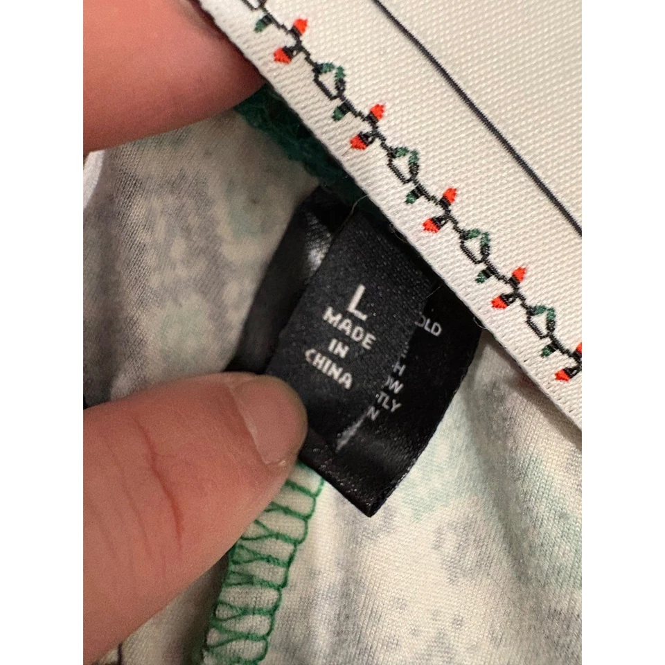 Christmas Leggings Fair Isle Snowflake Holiday Green Pink Large Festive - Image 3 of 4