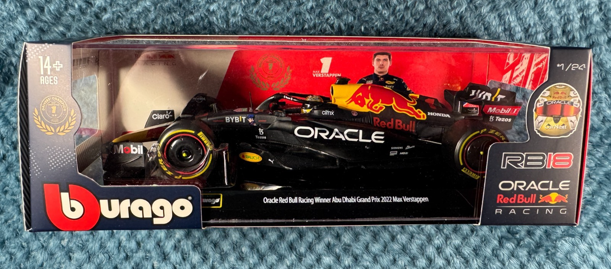1:24 Burago Red Bull RB18 F1 Max Verstappen Abu Dhabi Grand Prix