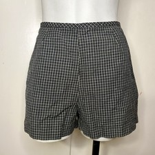 Vintage 90s Banana Republic Black White Gingham High Rise Hot Pants Shorts