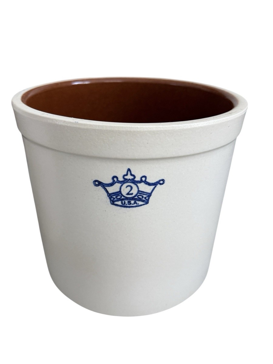 Robinson Ransbottom RRP 2 Gallon Stoneware Crock Planter USA Crown