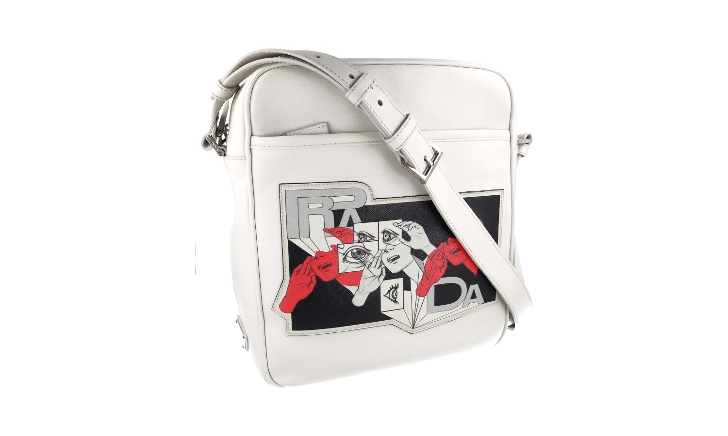 PRADA x JAMES JEAN Limited Messenger Bag / Pouch - 2VH031 - White - NEW